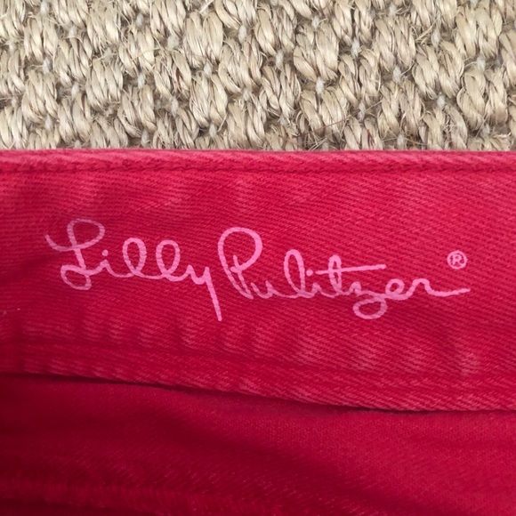 Lilly Pulitzer, Coral Red, Straight Leg Denim - Picture 4 of 6